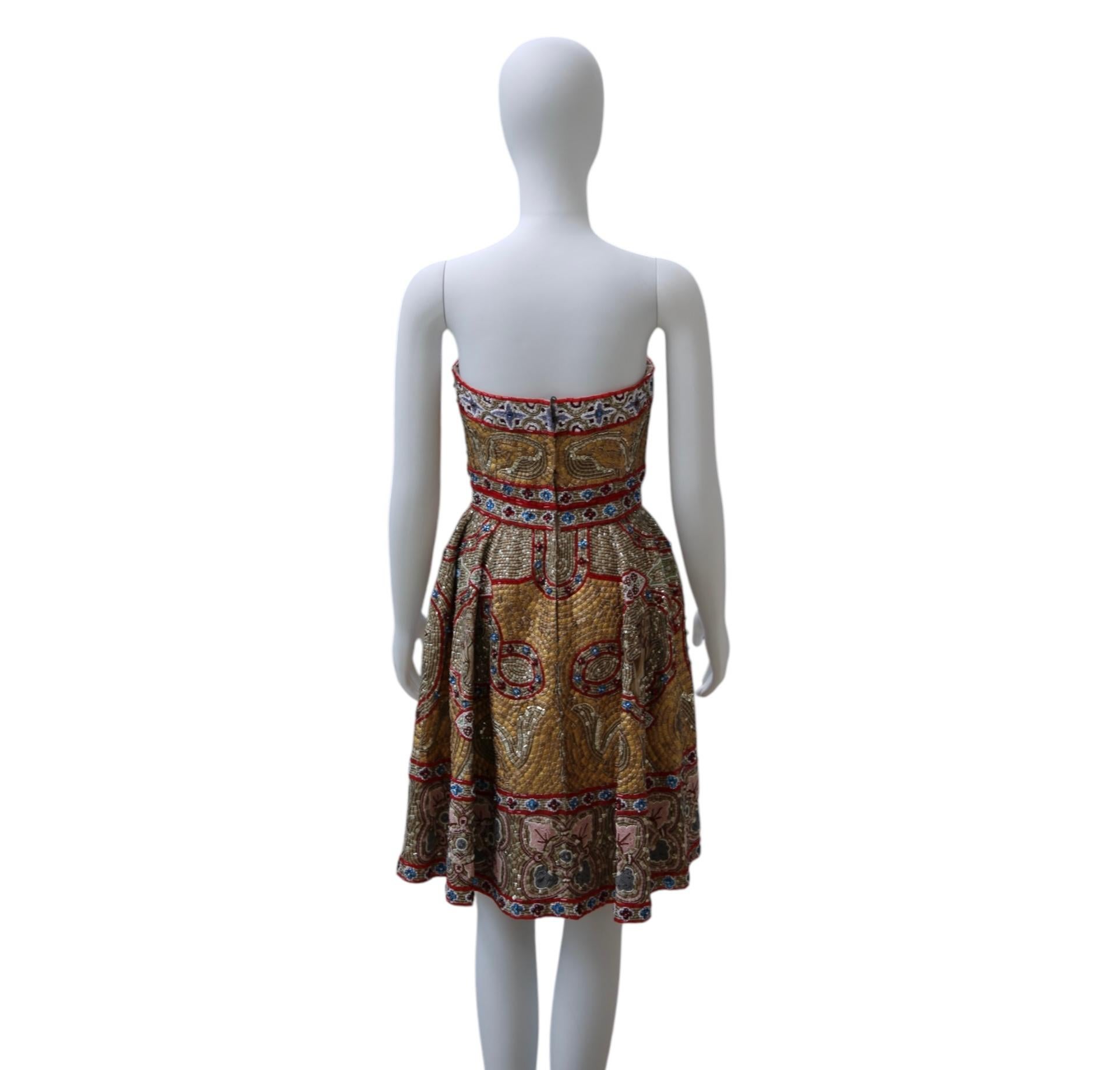 De las mujeres Dolce & Gabbana Vestido mosaico en línea A Colección Otoño/Invierno 2013 - Raro hallazgo