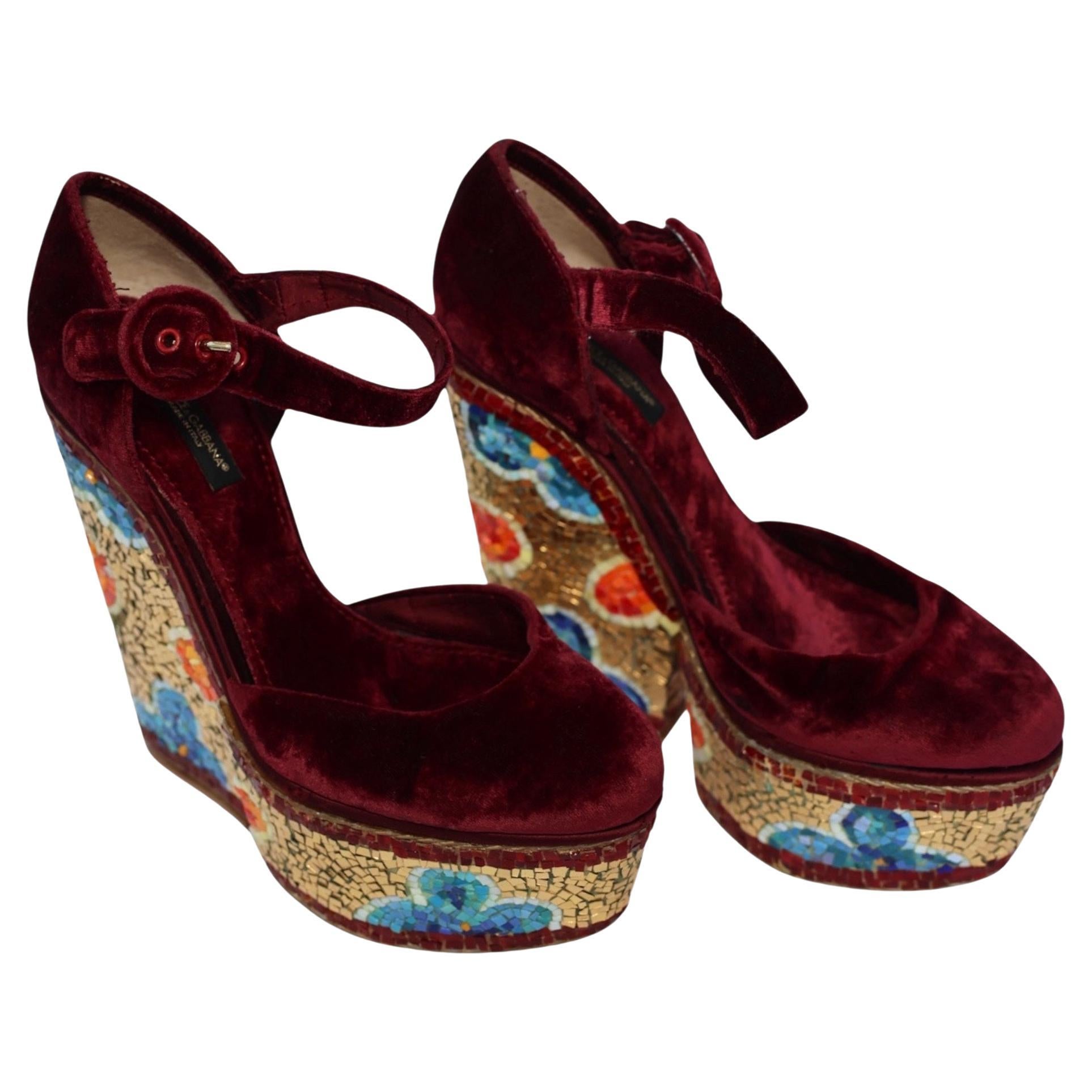 Dolce & Gabbana - Sandales à semelles compensées en mosaïque - Échantillon de défilé à collectionner