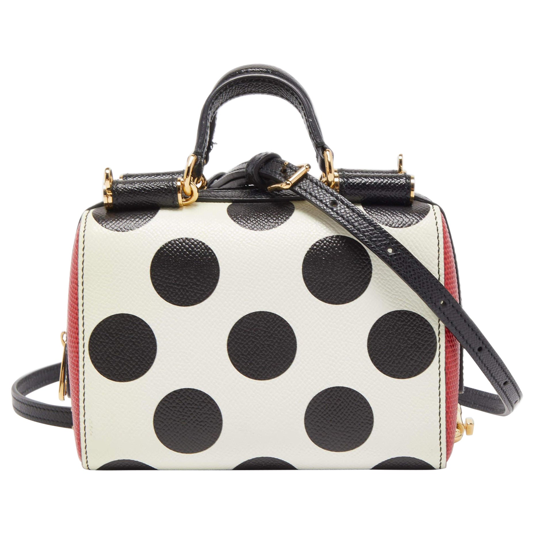 Dolce 
Gabbana Muliticolor Polka Dot Dauphine Leather Sicily East West Bag