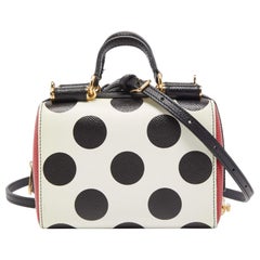 Dolce 
Gabbana Muliticolor Polka Dot Dauphine Leather Sicily East West Bag