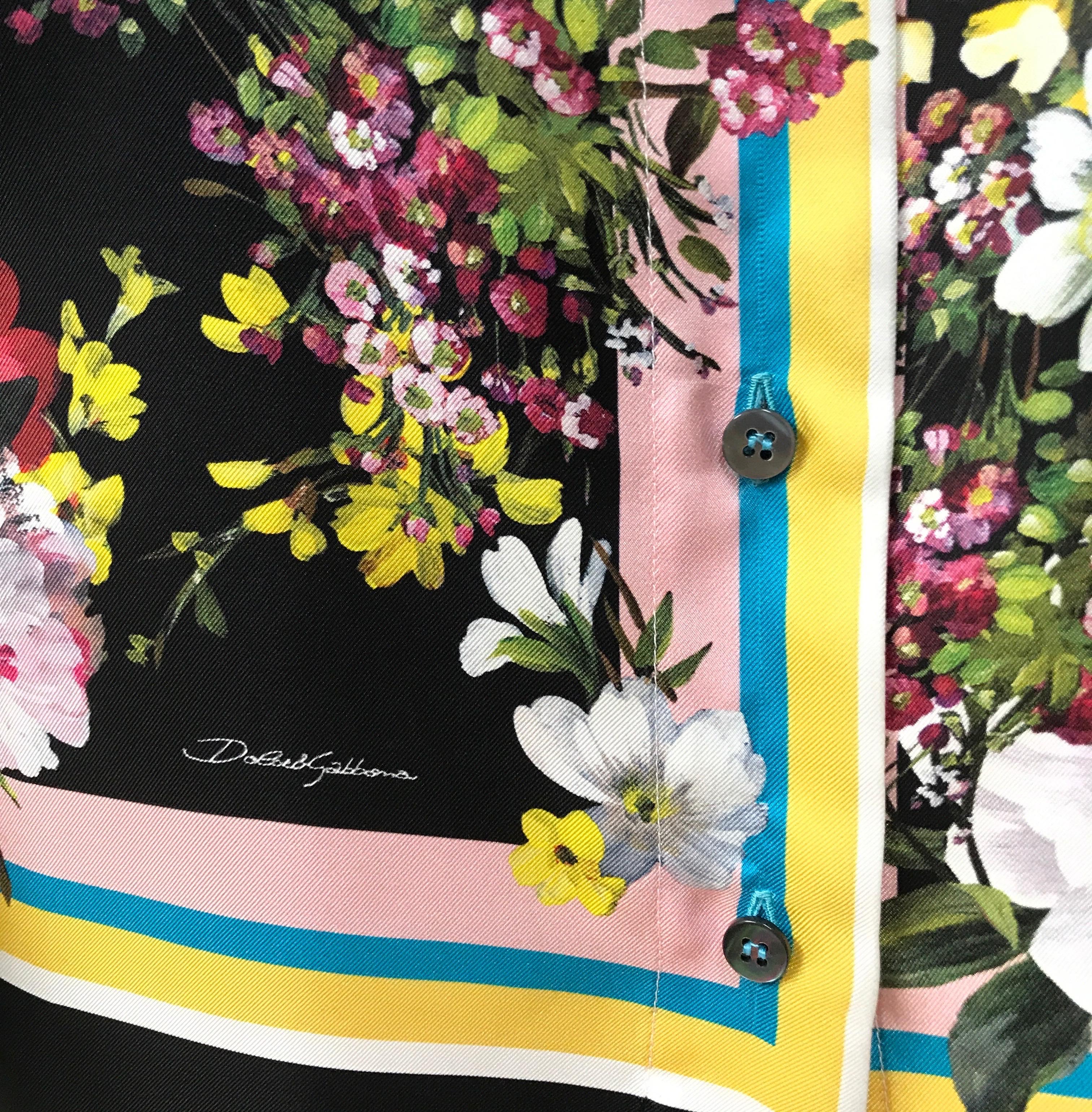 Dolce & Gabbana Multi Color Silk Floral Top-44 1