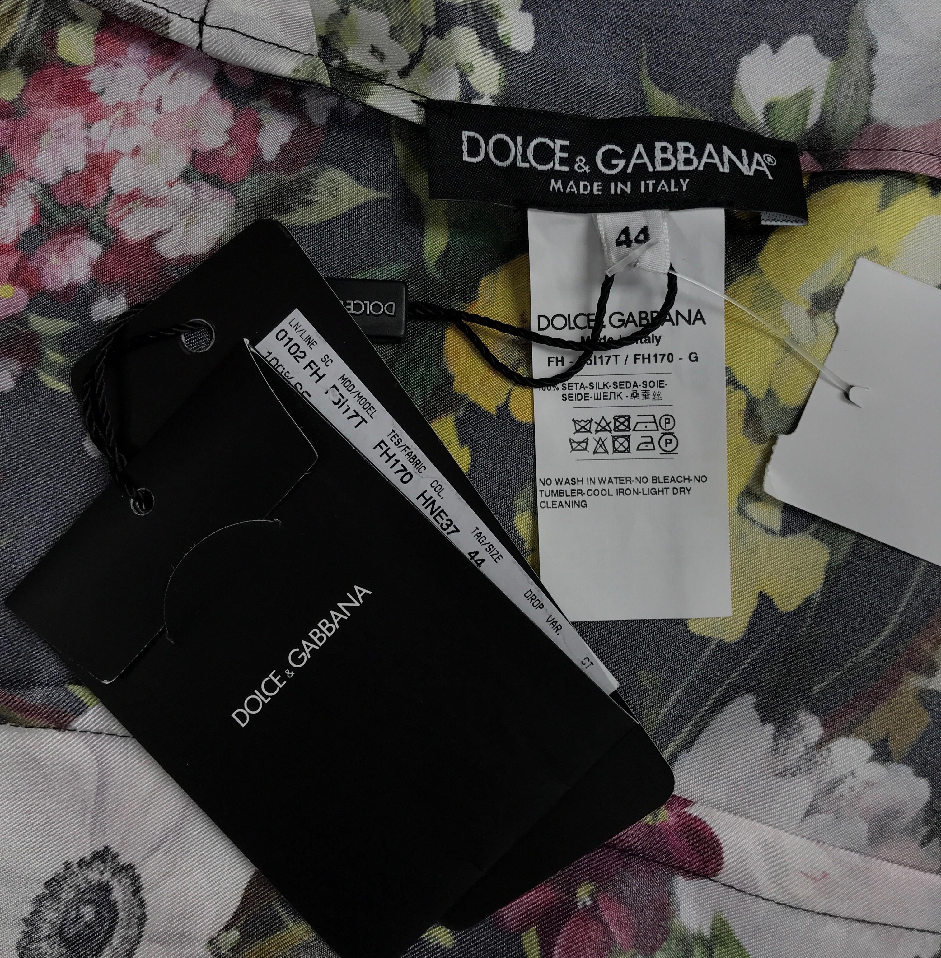 Dolce & Gabbana Multi Color Silk Floral Top-44 4