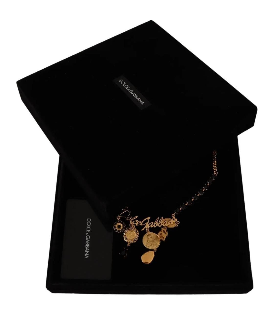 Dolce & Gabbana multi-colored charm gold necklace For Sale 7