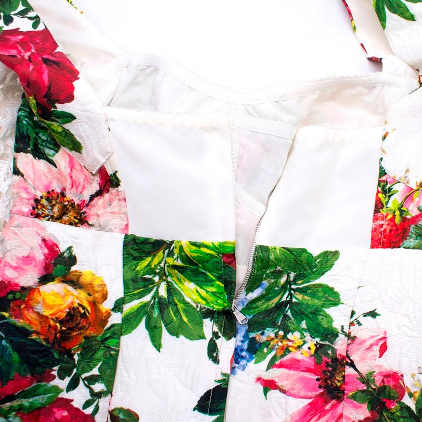 Beige Dolce & Gabbana Multi-Colored Floral Print Dress IT 40