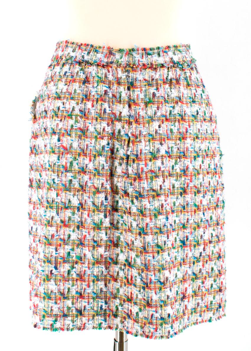 multicolored tweed mini skirt