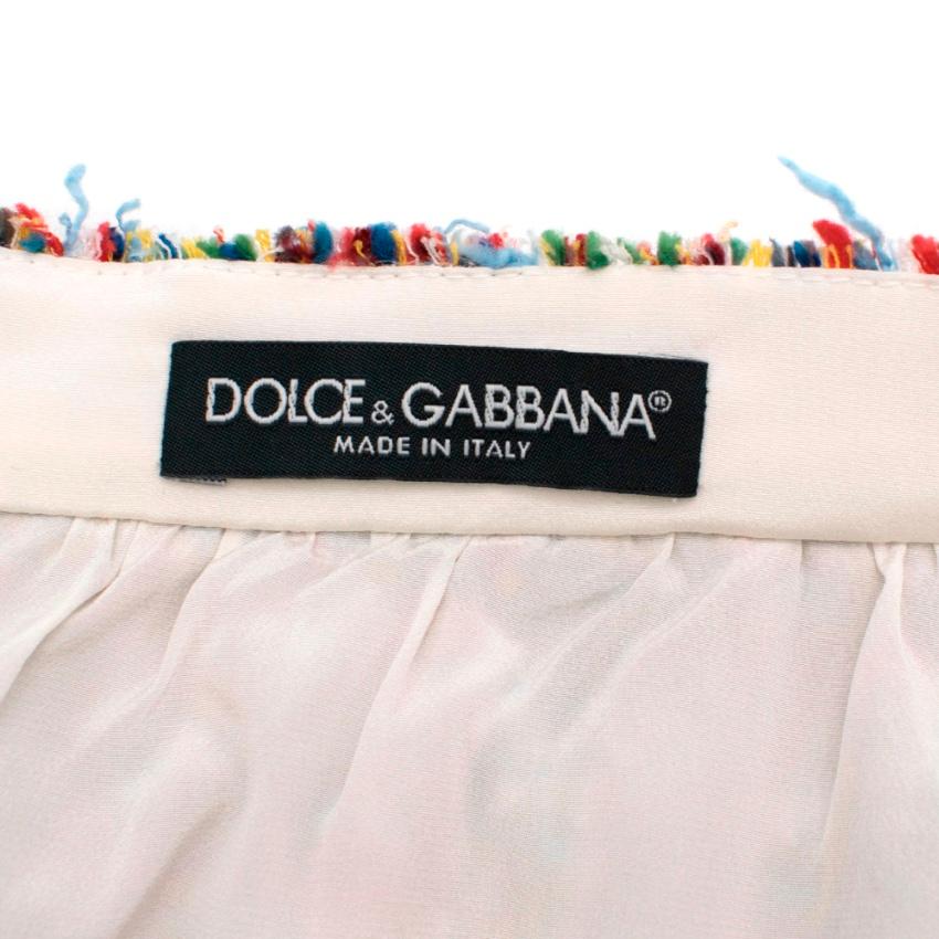 Beige  Dolce & Gabbana Multi-coloured Tweed Mini Skirt - Size US 4