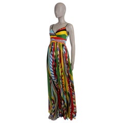 DOLCE & GABBANA multi silk 2025 CARRETTO CHIFFON MAXI Dress S