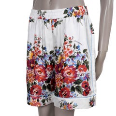 DOLCE & GABBANA multi silk 2026 FLORAL BOUQUET Shorts Pants 46 XL