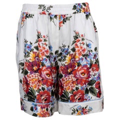 DOLCE & GABBANA multi silk 2026 FLORAL BOUQUET Shorts Pants 46 XL