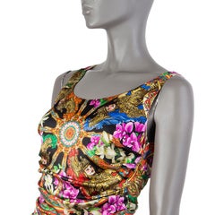 DOLCE & GABBANA multi silk DRAPED SHEATH Dress 42