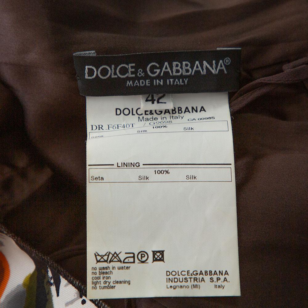 Dolce & Gabbana Multicolor Abstract Print Silk Sleeveless Dress M 4