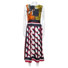 Dolce & Gabbana Multicolor Abstract Print Silk Sleeveless Dress M