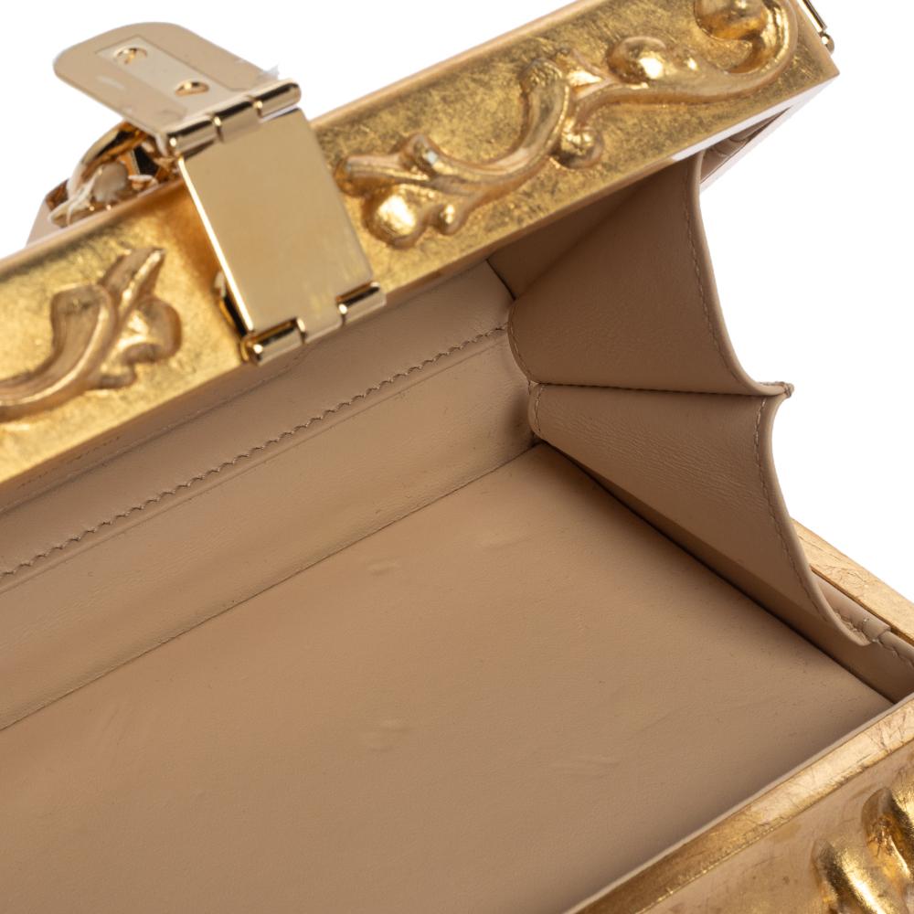 Dolce & Gabbana Multicolor Acrylic Mirrored Baroque Dolce Box Bag In Good Condition In Dubai, Al Qouz 2