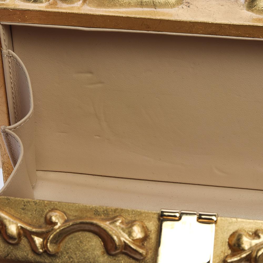 Beige Dolce & Gabbana Multicolor Acrylic Mirrored Baroque Dolce Box Bag