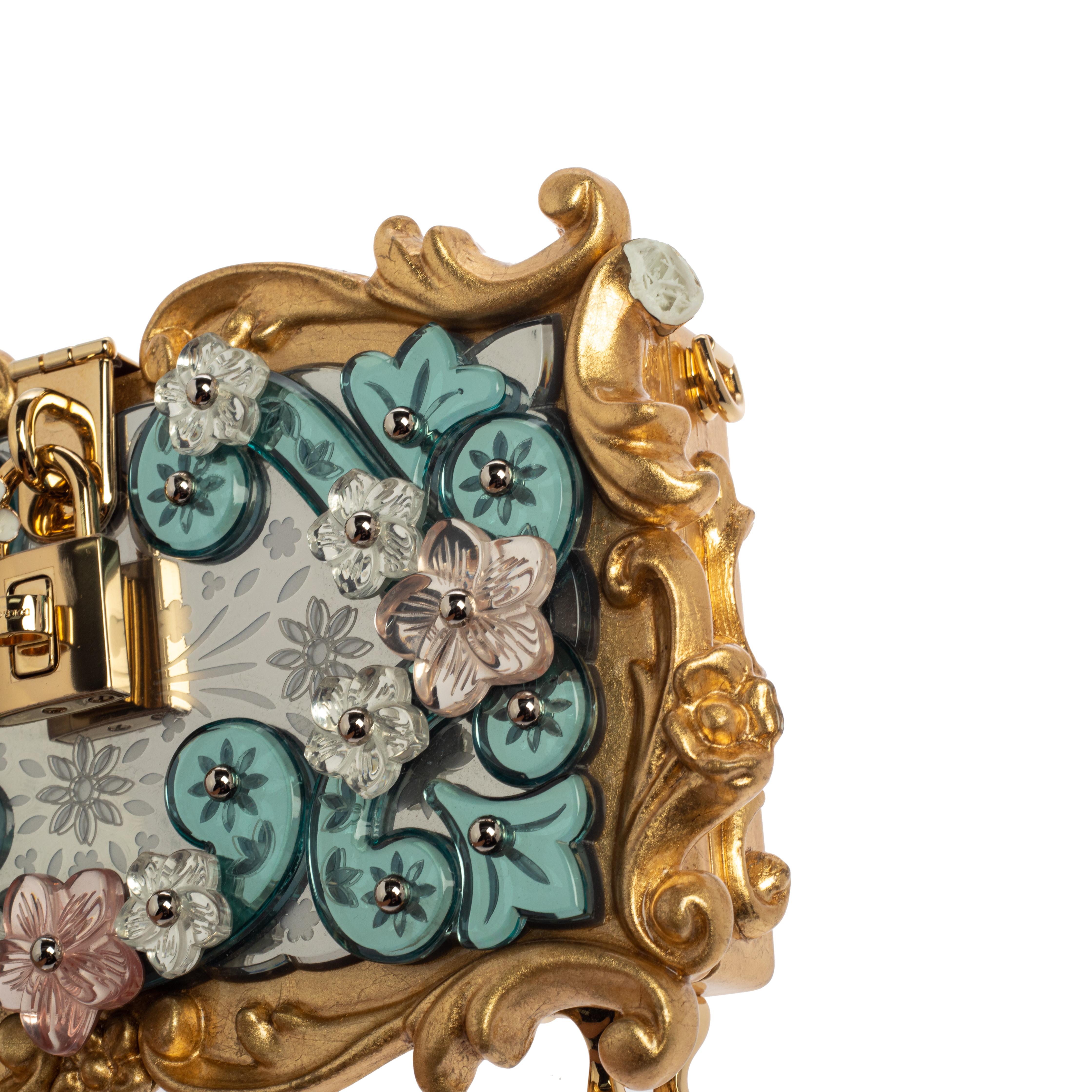 Dolce & Gabbana Multicolor Acrylic Mirrored Baroque Dolce Box Bag 1
