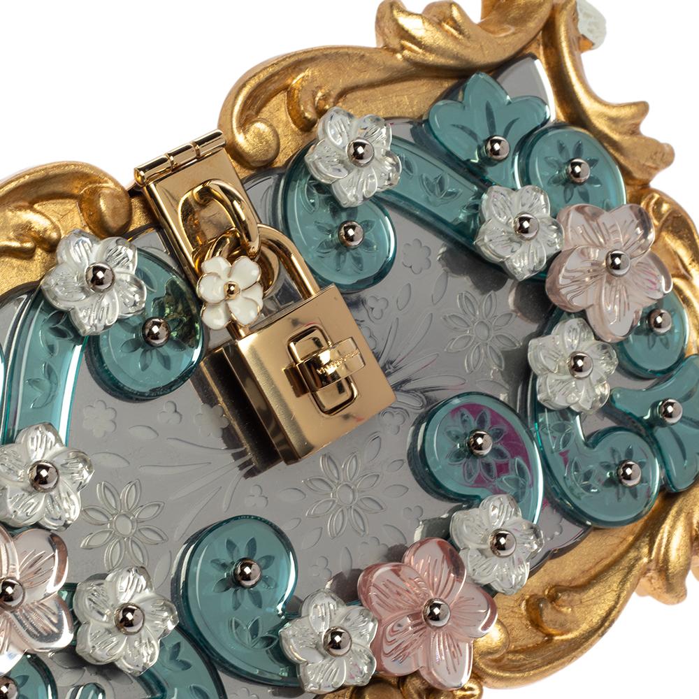 Dolce & Gabbana Multicolor Acrylic Mirrored Baroque Dolce Box Bag 3