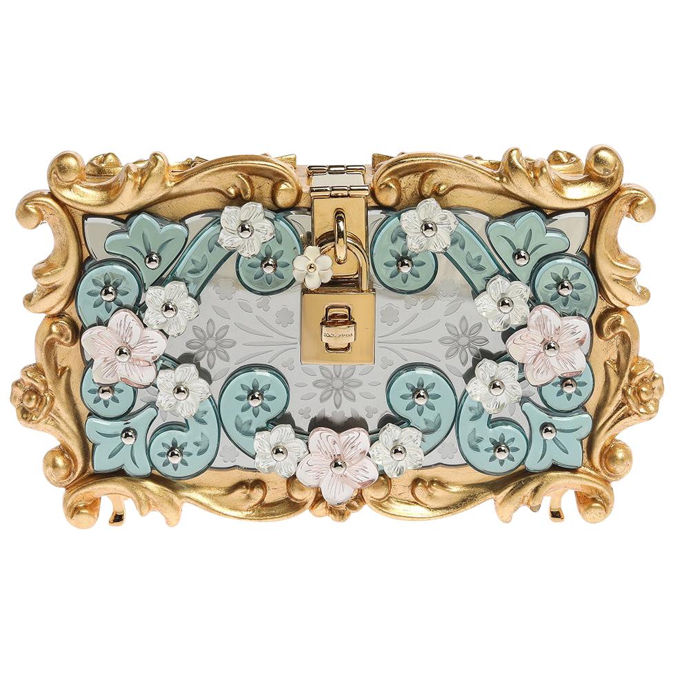 Dolce and Gabbana Multicolor Acrylic Mirrored Baroque Dolce Box Bag