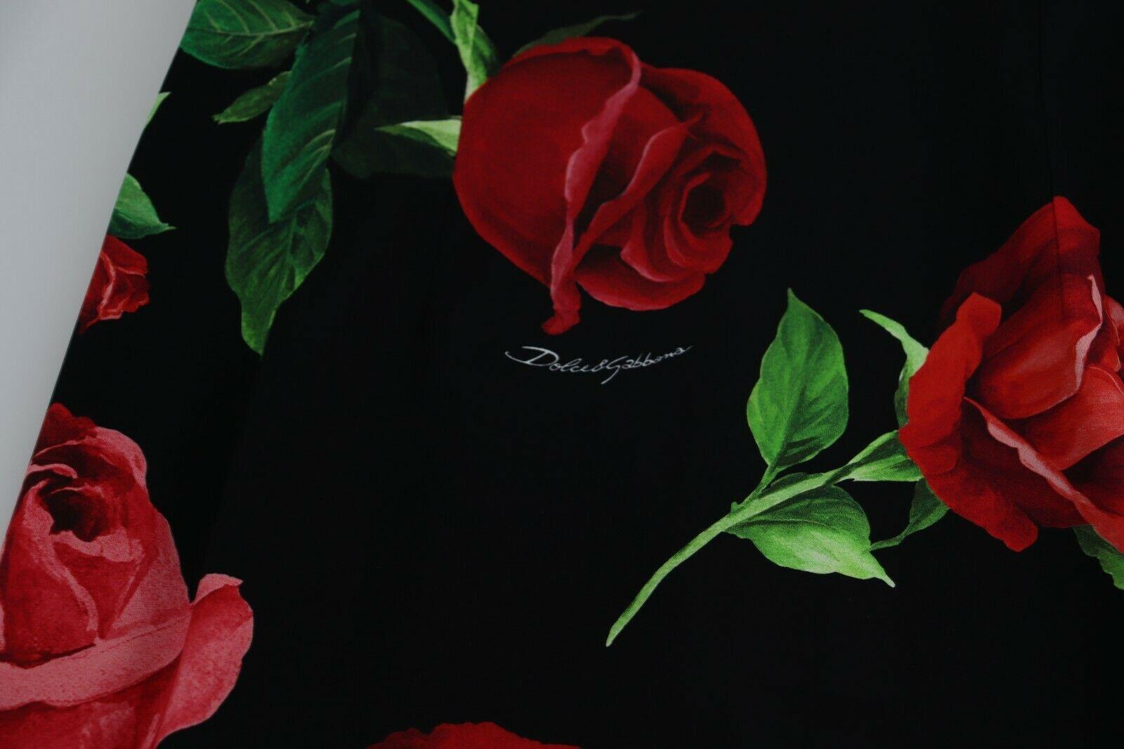 Dolce & Gabbana Multicolor Black Red Silk Rose Sleeveless Sheath Dress Flowers 3