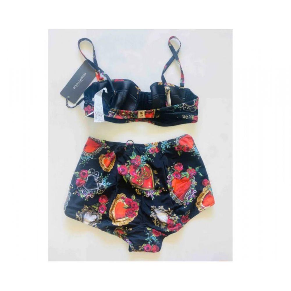 Dolce & Gabbana Sacred Heart Print Bikini Swimwear Set 
Padded Balconette Bra and Pantyhose 
Size 1IT UK8, S. 
With tags and bikini pouch in PVC DG! 
Please check out my other DG beachwear and matching sarong! 