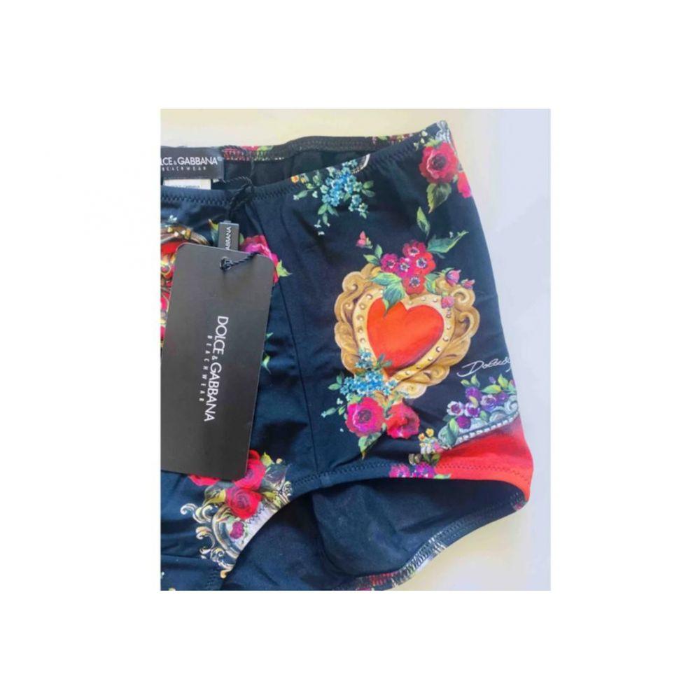 Dolce & Gabbana Multicolor Black Sacred Heart Swimsuit Bikini Swimwear Beachwear In New Condition In WELWYN, GB