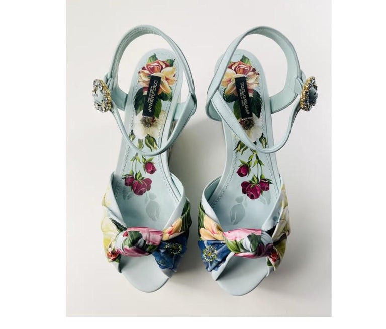 Blue Leather Two Tone Camelia Sandal
