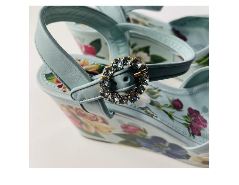 Blue Leather Two Tone Camelia Sandal main image 1