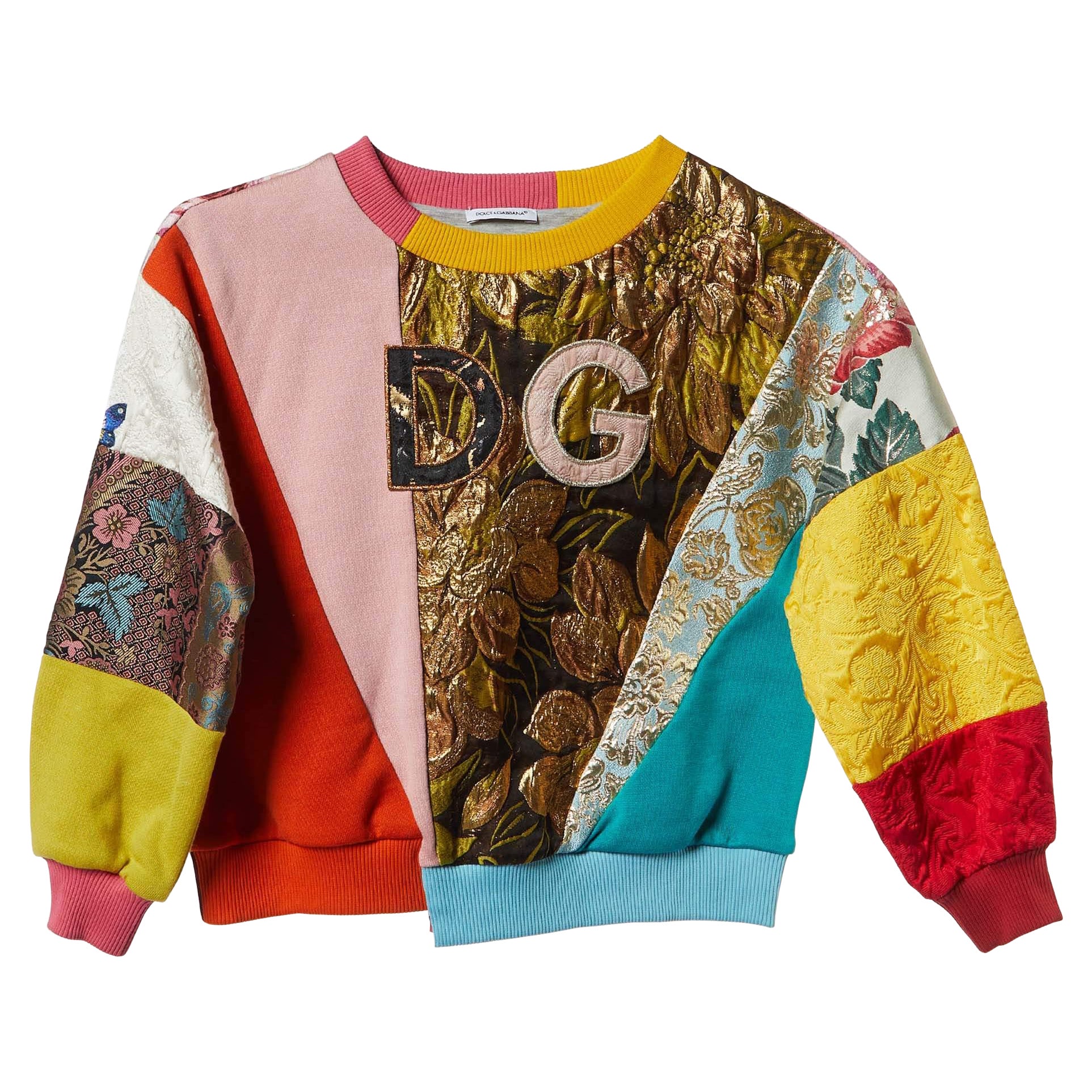 Dolce 
Gabbana Multicolor Brocade Patchwork Jumper 5 Yrs