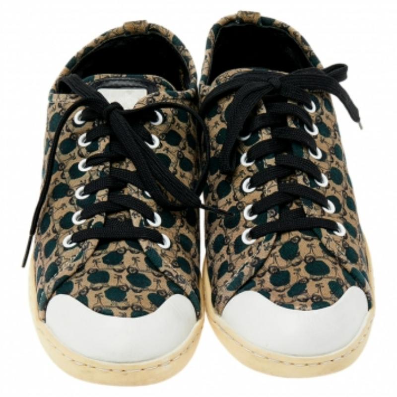 Baskets basses Dolce & Gabbana en toile et cuir multicolore Bon état à Dubai, Al Qouz 2