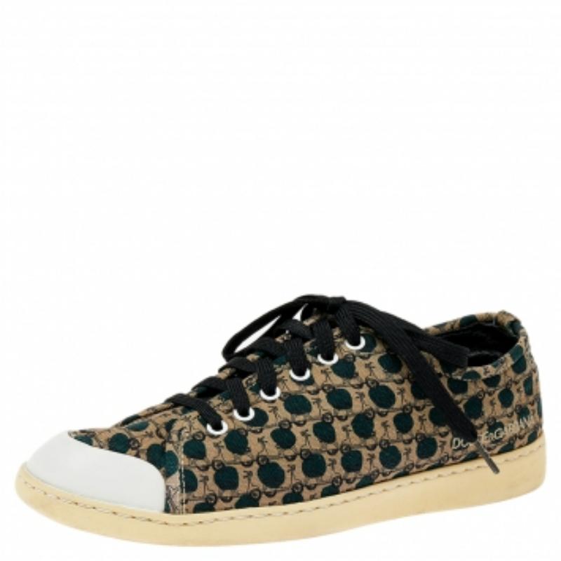 Baskets basses Dolce & Gabbana en toile et cuir multicolore 1