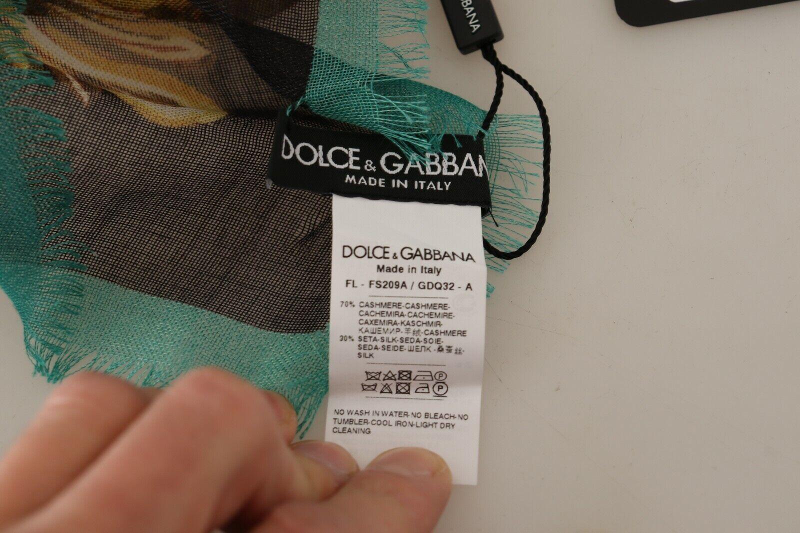 Dolce & Gabbana Multicolor Cashmere Silk Floral Roses Scarf Wrap Beachwear DG For Sale 1