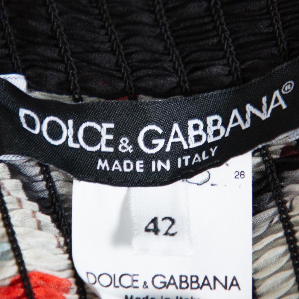 Dolce & Gabbana Multicolor Chiffon Cards Print Corset Detail Jumpsuit M In Good Condition In Dubai, Al Qouz 2