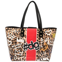 Dolce & Gabbana Multicolor Coated Canvas and Leather Beatrice Shopper Tote