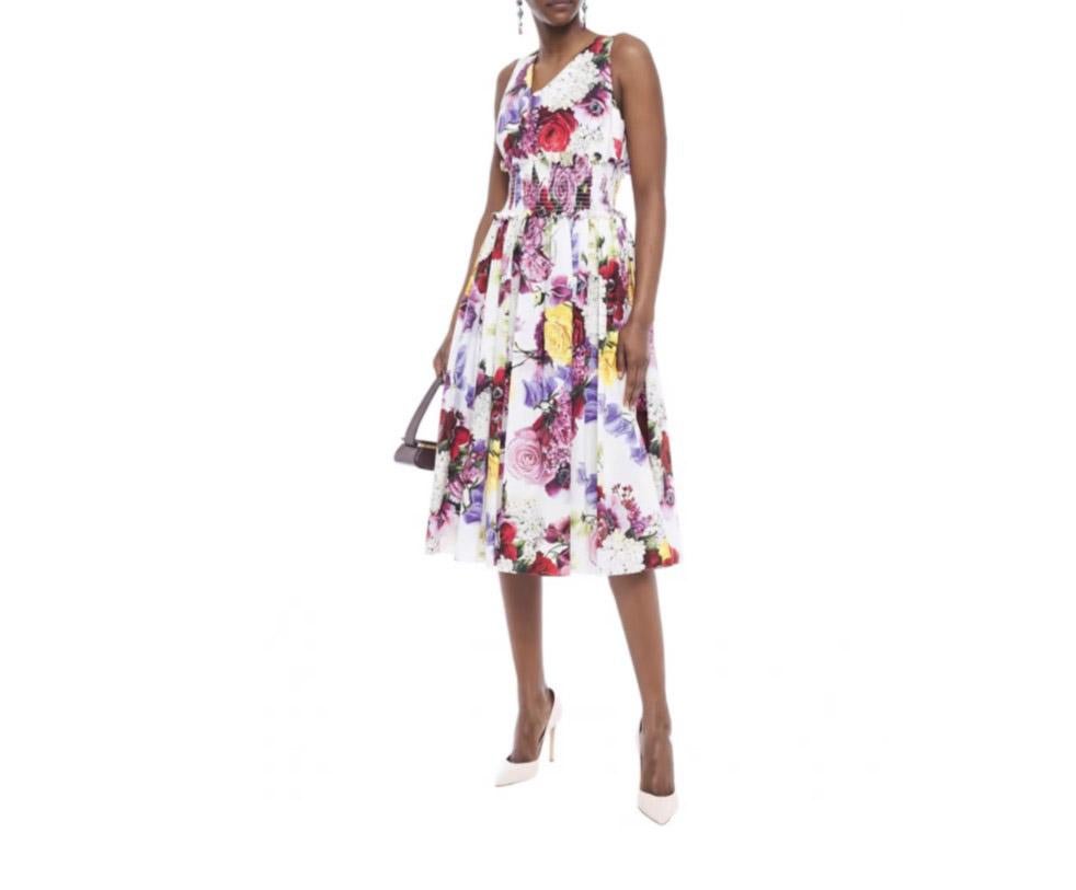 DOLCE & GABBANA Shirred floral Hydrangea Rose print cotton-poplin midi dress

Size 40IT - UK8 - S. 
Brand new with tags. 

Please check my other DG clothing, bags, shoes & accessories!
