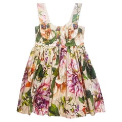 Dolce & Gabbana Multicolor Cotton Floral Ruffled Mini Dress Flowers DG Short