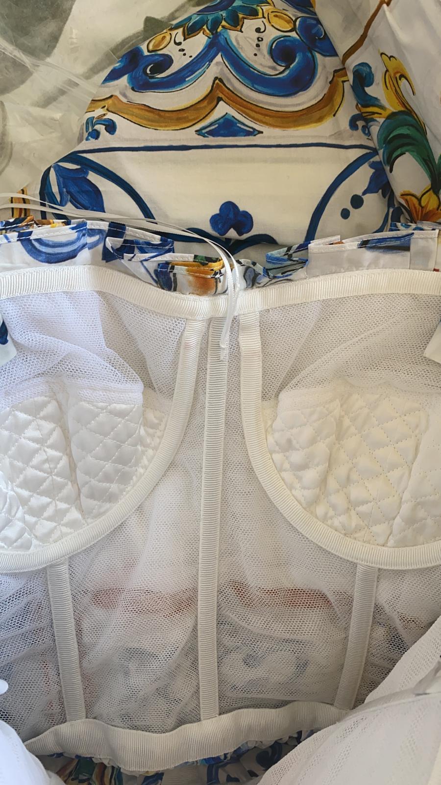 Dolce & Gabbana Mehrfarbiges Maxikleid aus geblümter Baumwolle aus Sizilien Maiolica DG 1