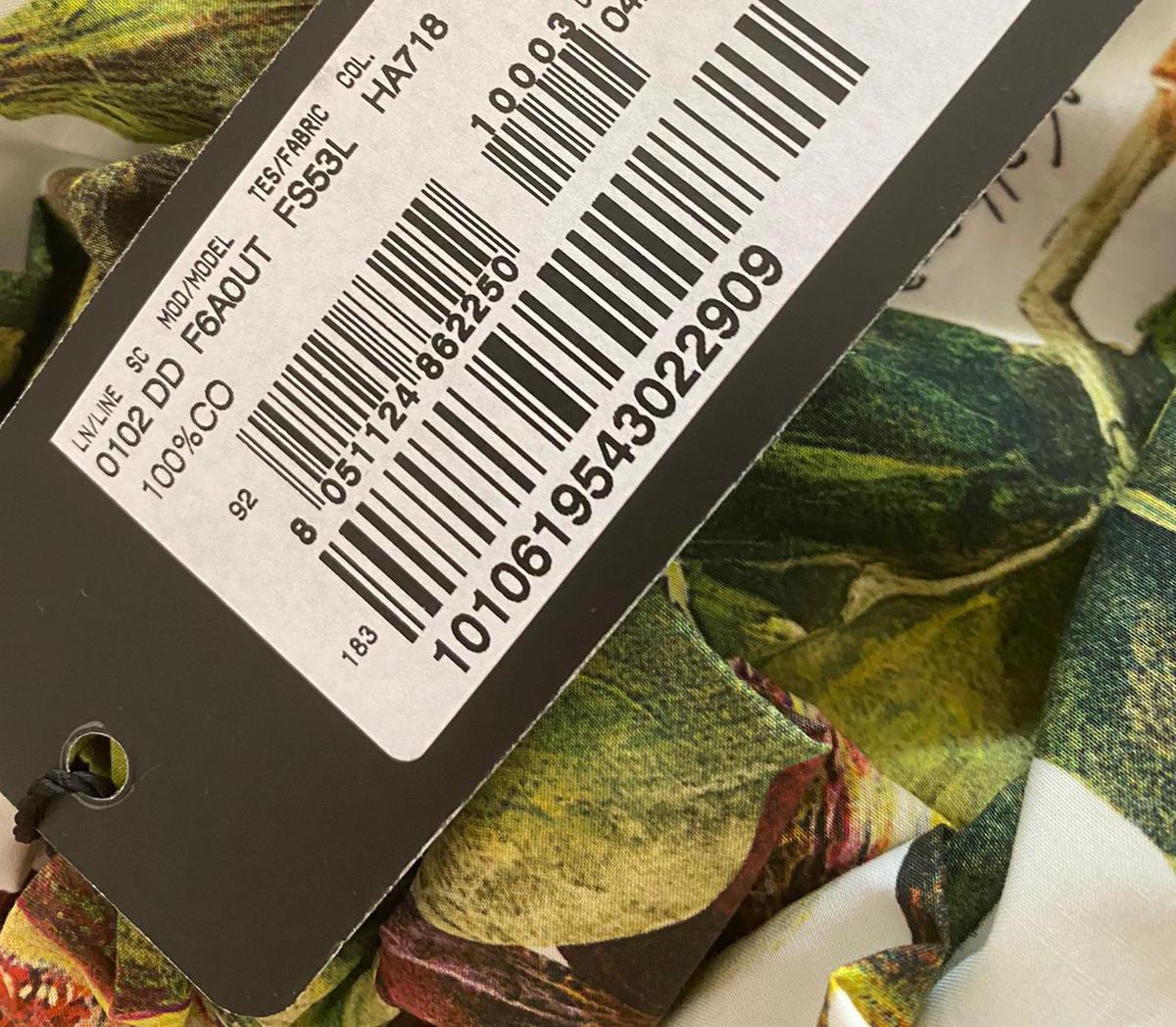 Dolce & Gabbana Multicolor Cotton Mid Length Dress Figs Print Green Ruffles In New Condition In WELWYN, GB