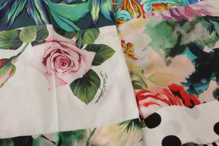 Dolce & Gabbana Multicolor Patchwork High Waist Cropped Pants main image 0