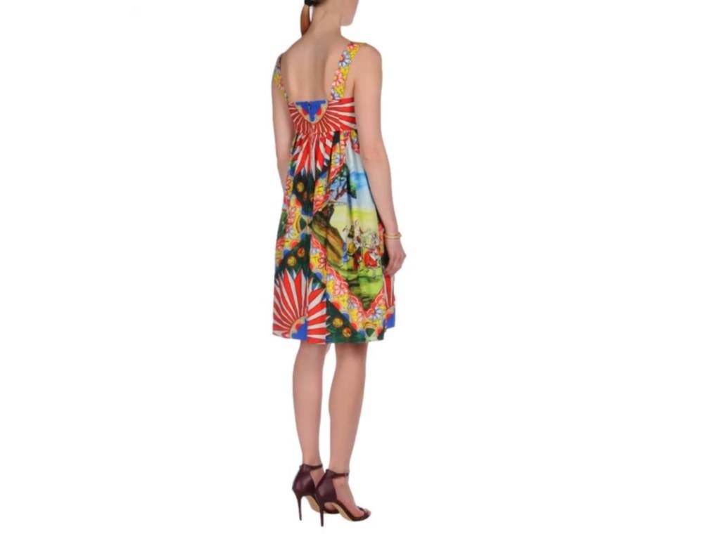 Dolce & Gabbana Vestido de algodón multicolor con estampado de Caretto de Sicilia Largo medio Italia DG en Nuevo estado para la venta en WELWYN, GB