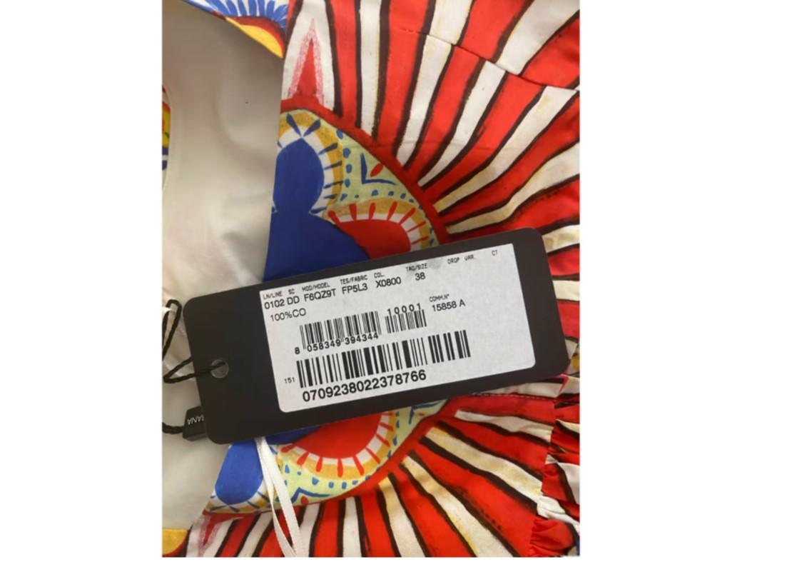 De las mujeres Dolce & Gabbana Vestido de algodón multicolor con estampado de Caretto de Sicilia Largo medio Italia DG en venta
