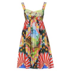 Dolce & Gabbana Vestido de algodón multicolor con estampado de Caretto de Sicilia Largo medio Italia DG