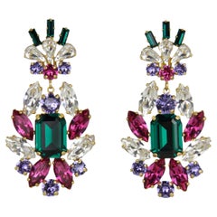 Dolce & Gabbana Multicolor Crystal Statement Earrings