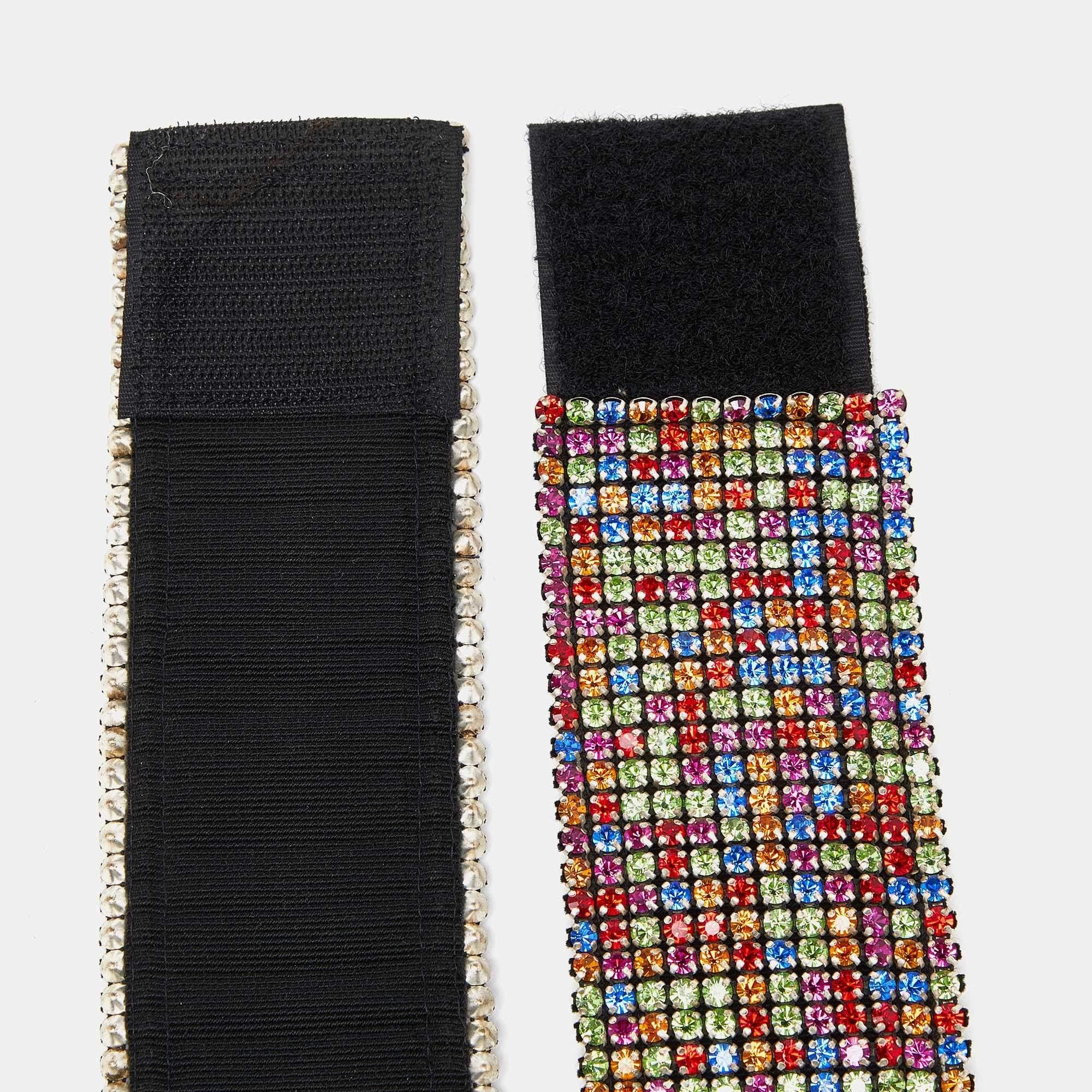 Dolce & Gabbana Multicolor Crystals Embellished Waist Belt In Good Condition For Sale In Dubai, Al Qouz 2