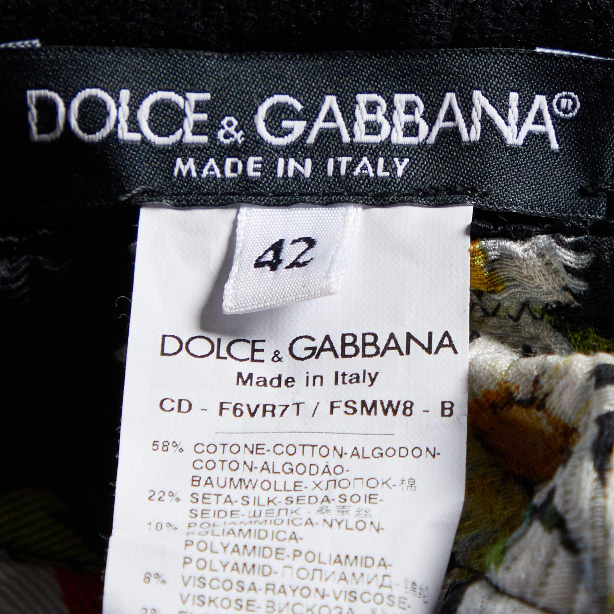Dolce & Gabbana Multicolor Daisy Printed Sleeveless Midi Dress M In Good Condition In Dubai, Al Qouz 2