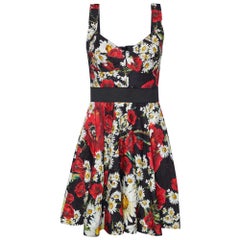 Dolce & Gabbana Multicolor Daisy Printed Sleeveless Midi Dress M