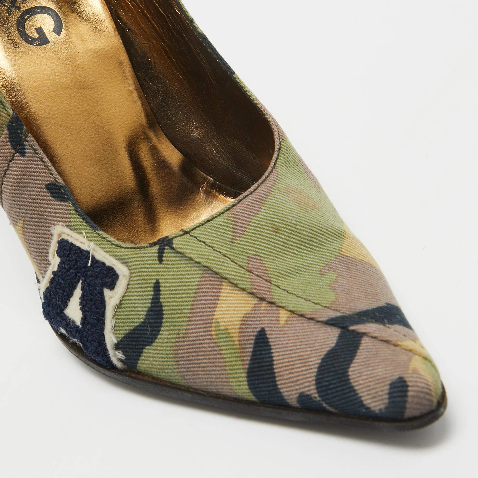 Dolce & Gabbana Multicolor Denim Pointed Toe Pumps Size 36 2