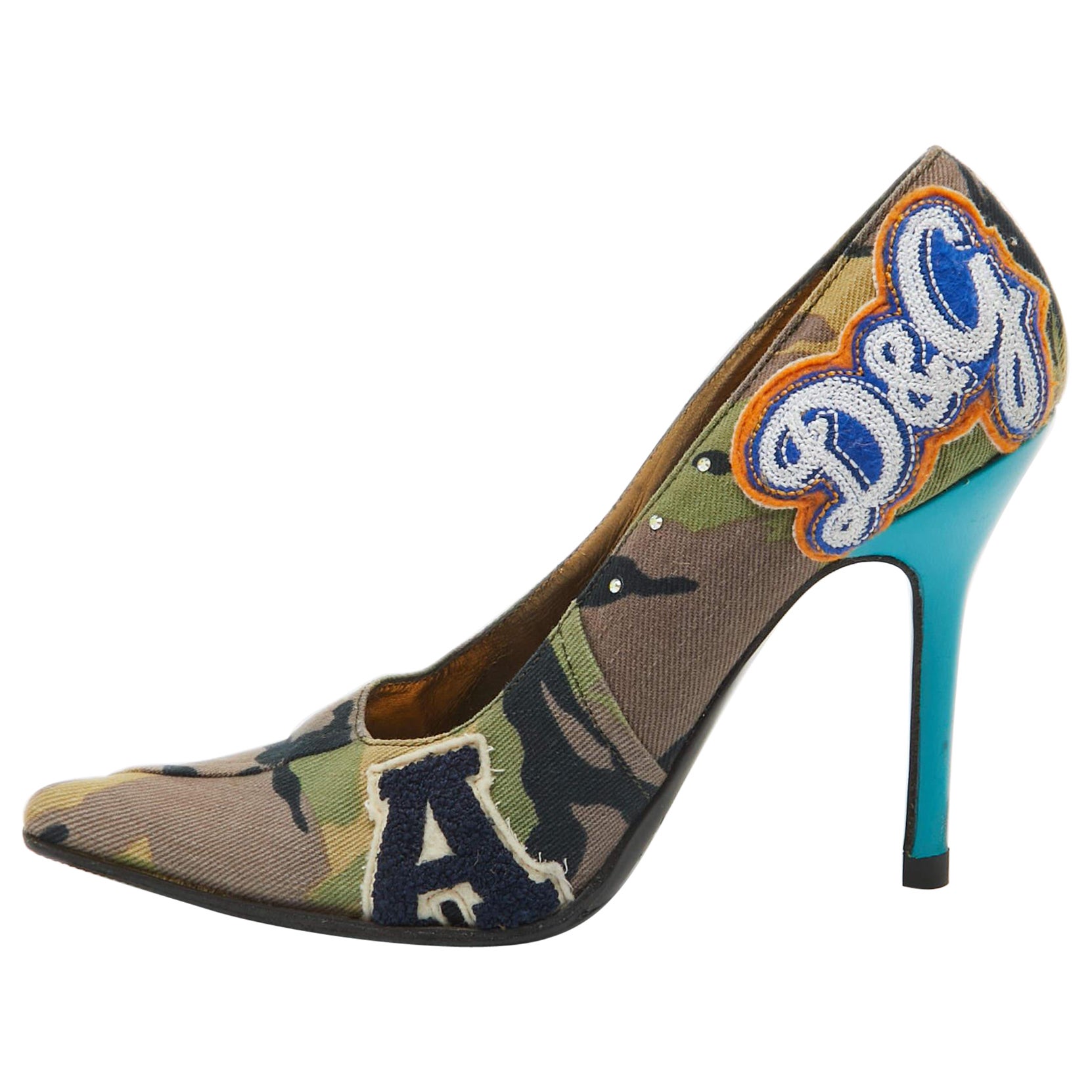 Dolce & Gabbana Multicolor Denim Pointed Toe Pumps Size 36