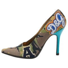 Dolce & Gabbana Multicolor Denim Pointed Toe Pumps Size 36