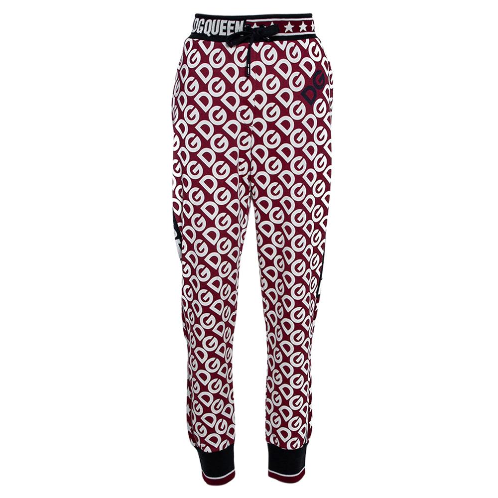 Dolce & Gabbana Multicolor DG Mania Print Cotton Jersey Track Pants IT 48