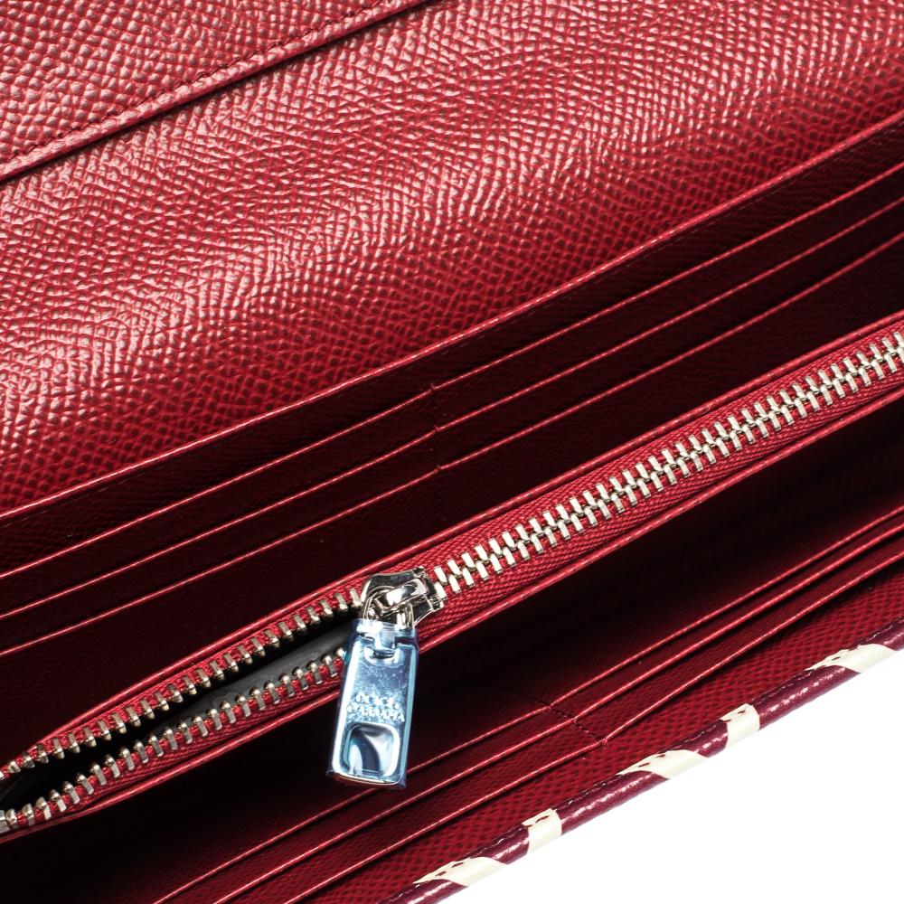 Beige Dolce & Gabbana Multicolor DG Mania Print Leather Continental Wallet