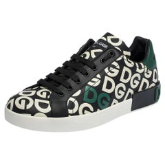 Dolce & Gabbana Multicolor DG Mania Print Leather Low-Top Sneakers Size 44